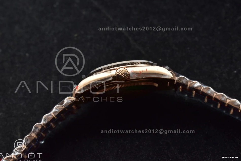 President SmoothTexture Edition Bracelet 904L DayDate Diamond Dial vr3255 678 (Gain Best Steel QF Weight) on Brown 36 V5 RG 0312
